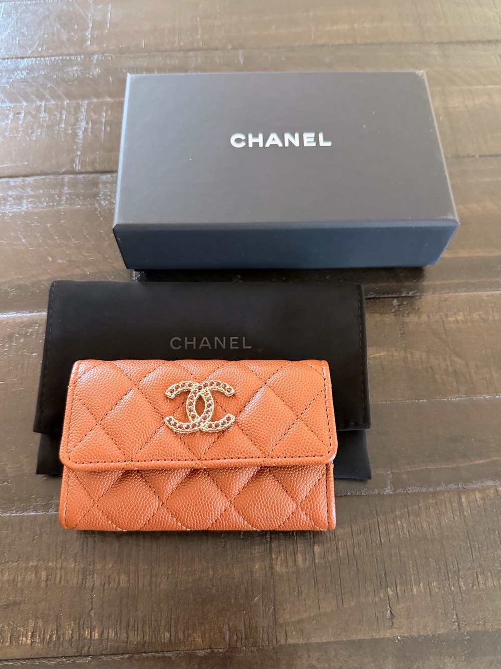 Chanel Card Holder in Light Brown